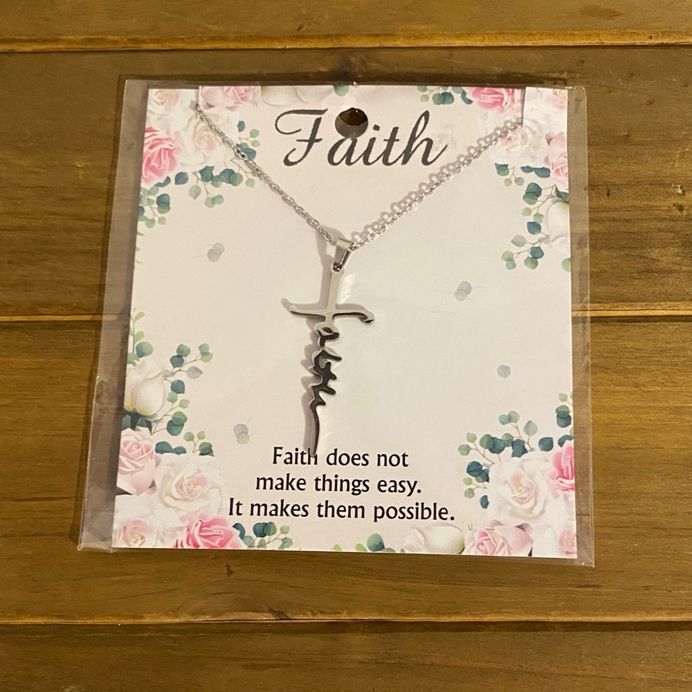 Silver Faith Cross Necklace